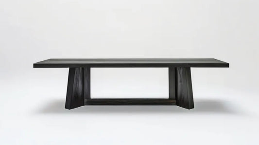 Prostokątny stół do jadalni z MDF z fornirem dębowym, czarny, 200 x 100 x 75 cm