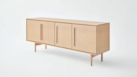 3-drzwiowy mebel z płyty MDF w kolorze jasnego dębu, 180 x 40 x 75 cm